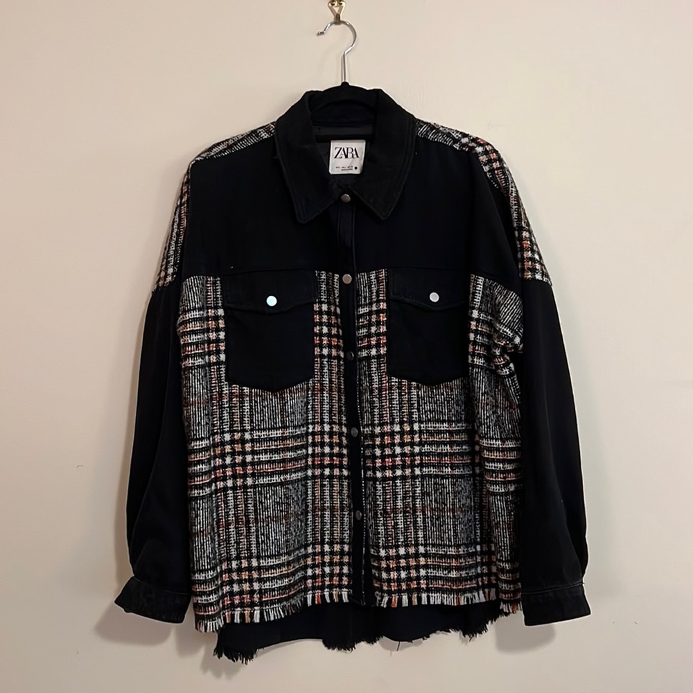 ZARA black plaid shacket